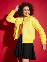 Women Solid Standard Yellow Full Sleeve Jacket