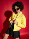 Women Solid Standard Yellow Full Sleeve Jacket