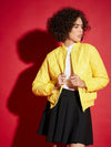 Women Solid Standard Yellow Full Sleeve Jacket