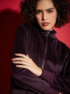 Women Solid Standard Maroon Full Sleeve Jacket