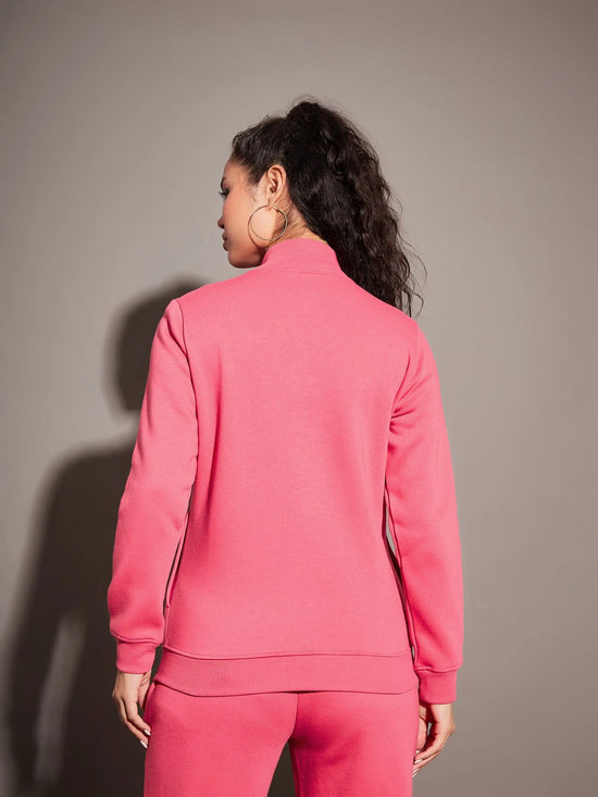 Women Solid Standard Pink Full Sleeve Jacket