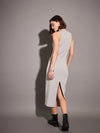 Women Grey Rib Sleeveless Bodycon Dress