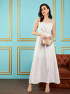 Women White Embellished Back Cut-Out Maxi Dress