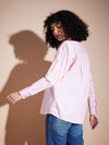 Women Pink Poplin Oversized Shirt