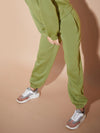 Women Olive Premium Fleece Baggy Joggers