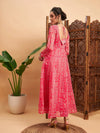 Women Pink Floral Anarkali Kurta