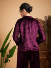 Women Embroidered Standard Purple Full Sleeve Jacket