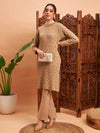 Women Beige & Off White Hair Wool Straight Kurta