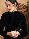 Women Solid Standard Black Full Sleeve Jacket