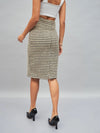 Women Off-White Check Jacquard Tweed Pencil Skirt