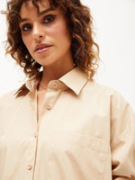 Women Beige Poplin Oversize Shirt