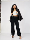 Women Black Denim Baggy Fit Cargo Pants-SFPANT50696XS