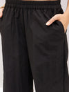 Women Black Out Seam Zipper Parachute Pants