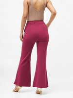 Women Mauve Bell Bottom Pants