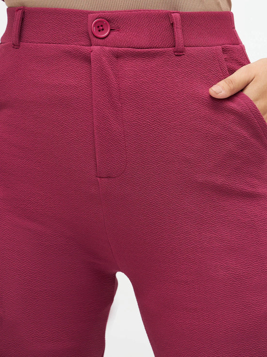 Women Mauve Bell Bottom Pants