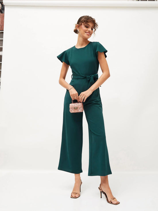 Women Embellished Standard Green Jumpsuits & Sets