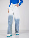 Women Blue & White Ombre Straight Jeans-SFJEAN0450XS