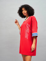 Women Red Savage T-Shirt Dress