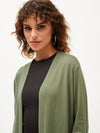 Women Olive Front Open Shrug