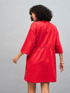 Women Red Knitted Hope T-Shirt Dress