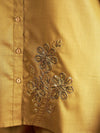 Women Yellow Embroidered Collar Shirt With Pants