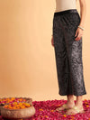 Women Grey Velvet Straight Pants