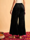 Women Black Velvet Palazzo Pants