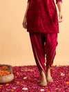 Women Fuchsia Velvet Dhoti Pants