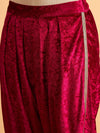 Women Fuchsia Velvet Dhoti Pants