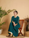 Women Emerald Dot Foil Print Anarkali Dress