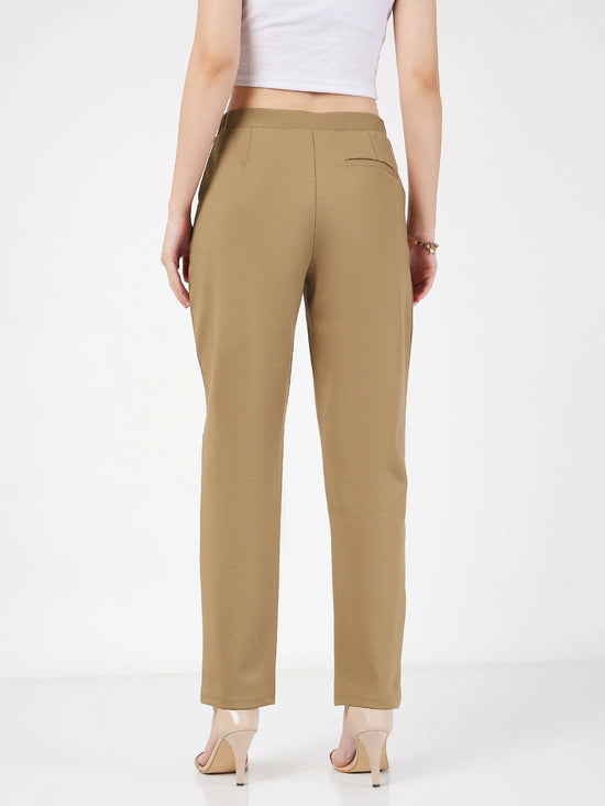 Women Beige Roma Tapered Pants