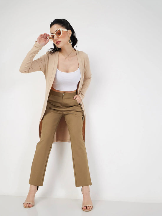 Women Beige Roma Tapered Pants