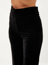 Women Black Velvet Bell Bottom Pants-SFPANT50600XS