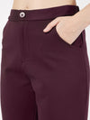 Women Burgundy Roma Tapered Pants