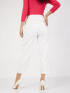 Women White Front Darted Balloon Fit Pants