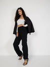 Women Black Denim Baggy Fit Cargo Pants-SFPANT50576XS