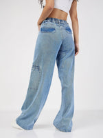 Women Blue Wide Leg Jeans-SFJEAN0425XS