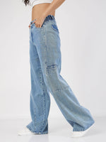 Women Blue Wide Leg Jeans-SFJEAN0425XS