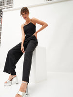 Women Embellished Standard Black Jumpsuits & Sets