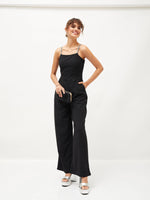 Women Embellished Standard Black Jumpsuits & Sets