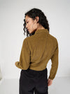 Women Solid Standard Beige Collared Neck Full Sleeve Jacket