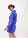 Women Royal Blue Knitted Blazer Dress