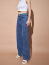 Women Blue High Waist Straight Jeans