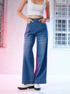 Women Blue Wide Leg Jeans-SFJEAN0404XS