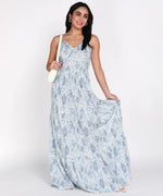 Women Cotton Flex Maxi Dress with Sweetheart Neckline