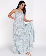 Women Cotton Flex Maxi Dress with Sweetheart Neckline