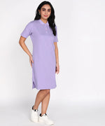 Women Relaxed Cotton Pique Mini Polo Dress