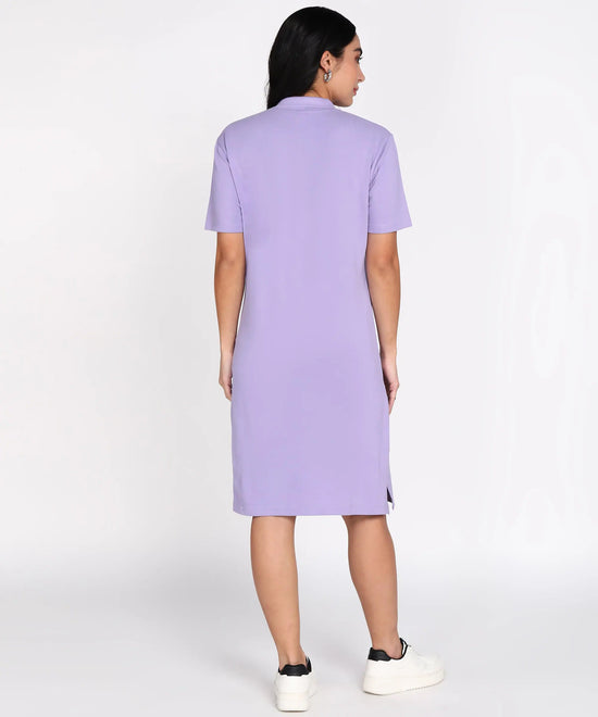 Women Relaxed Cotton Pique Mini Polo Dress