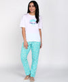 Seaside Charm Women's Pajama Set with Starfish Print- Cotton Jersey