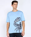 Cotton Jersey Oversized Crab Print Men's T-Shirt